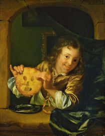 Boy with Pancakes by Godfried Schalcken