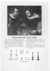 William Shakespeare and Ben Jonson Engaged in a Game of Chess von Karel Van Mander
