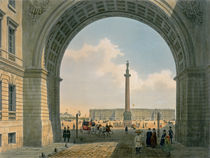 Palace Square, View from the Arch of the Army Headquarters von Louis Jules Arnout