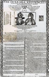 Declaration of the marriage of Frederick V and Elizabeth of Bohemia by English School