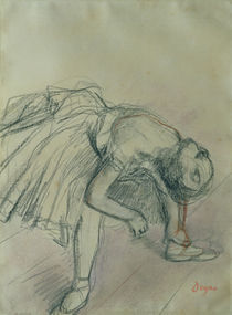 Dancer Fixing her Slipper, c.1865 by Edgar Degas