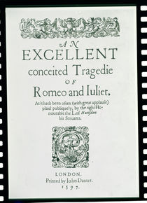 Title Page from 'Romeo and Juliet' by William Shakespeare 1597 by English School