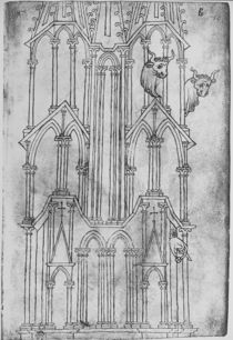 Elevation of the tower of Laon Cathedral by Villard de Honnecourt