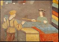 A Cloth Merchant Measuring Cloth by Italian School