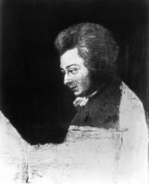 Unfinished Portrait of Wolfgang Amadeus Mozart by Joseph Lange