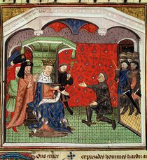 Ms. 1142 fol.4 Bertrand du Guesclin before Charles V and his Court von French School