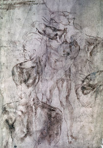 Various studies, verso of Study for David by Michelangelo Buonarroti