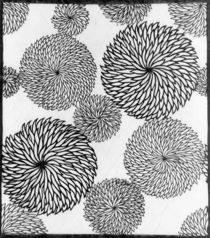 Chrysanthemums, a stencil for printing on cotton von Japanese School