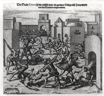 Siege of Cuzco by Francis Pizarro in 1531-32 von German School