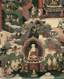 Life of Buddha Sakymuni, the Armies of Mara Attacking the Blessed by Tibetan School