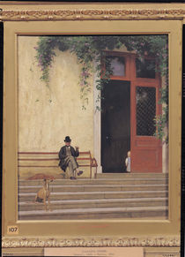 The Artist's Father and Son on the Doorstep of his House by Jean Leon Gerome