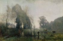 Morning at Ville-d'Avray or by Jean Baptiste Camille Corot