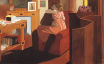 Intimacy, Couple in an Interior with a Partition von Felix Edouard Vallotton