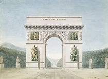 Design for the Arc de Triomphe with a wooded background by Jean Francois Therese Chalgrin