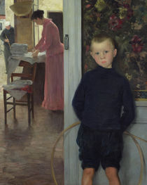 Interior with Women and a Child by Paul Mathey