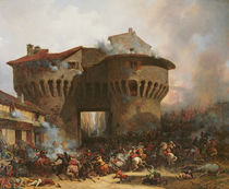Combat at Porte Pannessac in 1562 by Julien-Michel Gue