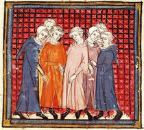 f.155r Noblemen conspiring against King Louis the Pious von French School