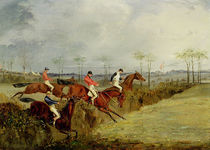 A Steeplechase, Taking a Hedge and Ditch von Henry Thomas Alken