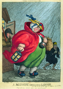 A midwife going to a labour von Thomas Rowlandson