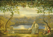 A Monk on a Terrace at the Nemi Lake von Joachim Faber