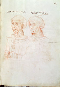 Ms 266 f.61 Philip III the Good Duke of Burgundy and his son by Flemish School