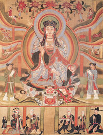 Buddhist banner depicting Dizang and the Six Roads to Rebirth by Chinese School