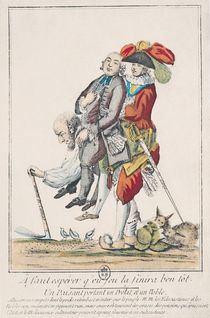 The Game Must End Soon, a Peasant Carrying a Clergyman and a Nobleman von French School