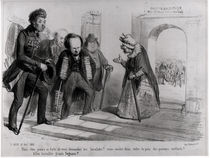 Dumas, Hugo et Balzac seeking their admission to the French Academy von Benjamin Roubaud