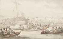 The Annual Sculling Race for Doggett's Coat and Badge by Thomas Rowlandson