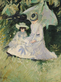 Madame Helleu and her Daughter at the Chateau of Boudran by Paul Cesar Helleu