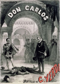 Poster advertising 'Don Carlos' by Alphonse Marie de Neuville