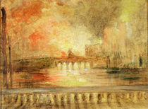 The Burning of the Houses of Parliament by English School