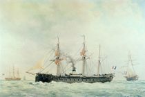 The French Battleship, 'La Gloire' by Francois Geoffroy Roux