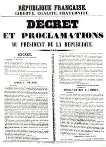 Decree and Proclamation by Louis Napoleon Bonaparte III von French School