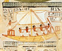 Boatmen on the Nile, from the Tomb of Sennefer by Egyptian 18th Dynasty