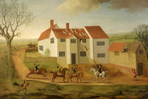 John Sidey and his Hounds at a Farmhouse near Hadleigh von James I Dunthorne