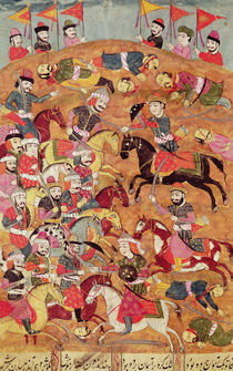 Battle between the Persians and the Turanians by Persian School