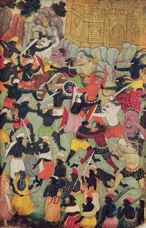 Battle Between the Armies of Rama and Ravana by Indian School