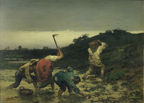 Peasants Harvesting Potatoes During the Flood of the Rhine in 1852 von Gustave Brion