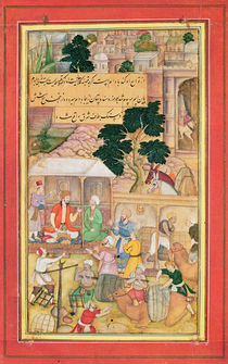 Emperor Babur in conversation with an old man by Indian School