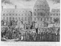 The First Execution by Guillotine by French School