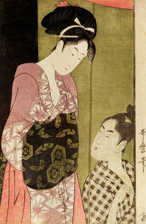 A Man Painting a Woman von Kitagawa Utamaro