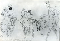 Three Horsemen: Henri de Toulouse-Lautrec between his Father by Rene Princeteau