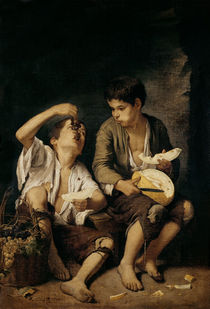 Two Children Eating a Melon and Grapes von Bartolome Esteban Murillo