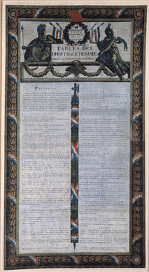 Table of the Declaration of the Rights of Man and the Citizen by French School