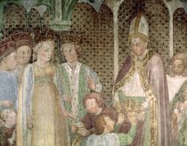 Queen Theodolinda and Pope Gregory the Great Exchanging Gifts von Zavattari Family