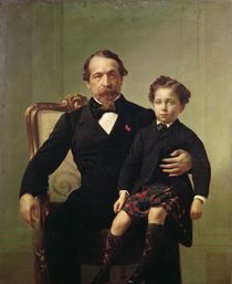 Portrait of the Emperor Louis-Napoleon Bonaparte and his son von French School