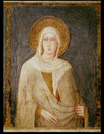 Five Saints, detail of St. Clare von Simone Martini