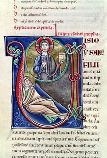 Ms 3 Historiated initial 'V' or 'U' depicting the Prophecy of Isaiah by French School