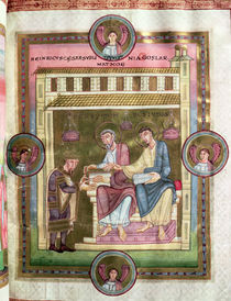 Henry III with the Apostles Simon and Jude von German School